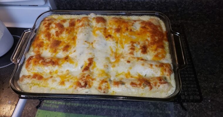 Yummy Cheesy White Chicken Enchiladas