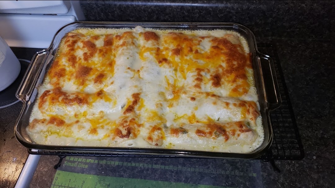 Yummy Cheesy White Chicken Enchiladas